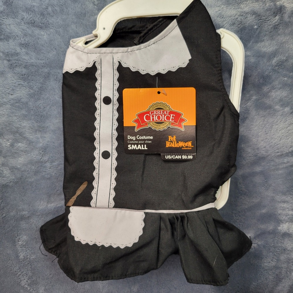 New Great‎ Choice Pet Halloween Dog Costume Small Maid Dress Black & White